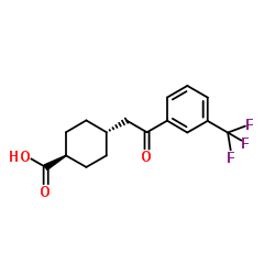 trans-4-{2-Oxo-2-[3-(trifluoromethyl)phenyl]ethyl}cyclohexanecarboxylic acid Structure