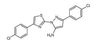 1H-Pyrazol-5-amine, 3-(4-chlorophenyl)-1-(4-(4-chlorophenyl)-2-thiazol yl)- picture