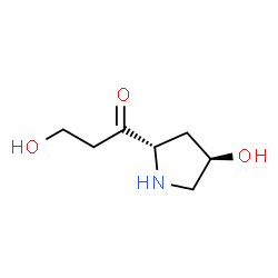 1-Propanone, 3-hydroxy-1-(4-hydroxy-2-pyrrolidinyl)-, (2S-trans)- (9CI) structure