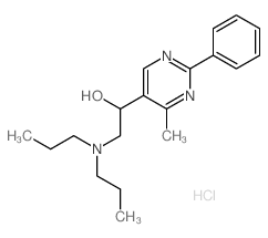 5-Pyrimidinemethanol, a-[(dipropylamino)methyl]-4-methyl-2-phenyl-,hydrochloride (1:1)结构式