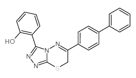 6-[3-(4-phenylphenyl)-5-thia-1,2,7,8-tetrazabicyclo[4.3.0]nona-2,6-dien-9-ylidene]cyclohexa-2,4-dien-1-one structure