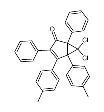 6,6,-Dichlor-4,5-bis(4-methylphenyl)-1,3-diphenylbicyclo<3.1.0>hex-3-en-2-on结构式