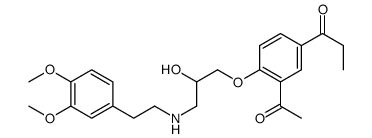 1-[3-acetyl-4-[3-[2-(3,4-dimethoxyphenyl)ethylamino]-2-hydroxypropoxy]phenyl]propan-1-one结构式