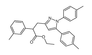 3-(1,5-di-p-tolyl-1H-pyrazol-3-yl)-2-m-tolyl-propionic acid ethyl ester Structure