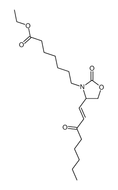 ethyl 7-[4-(3-oxo-trans-1-octenyl)-2-oxo-3-oxazolidine]heptanoate结构式