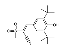 (Z)-3-(3,5-ditert-butyl-4-hydroxyphenyl)-2-methylsulfonylprop-2-enenitrile结构式