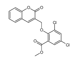 3,5-dichloro-2-(2-oxo-2H-chromen-3-ylmethoxy)-benzoic acid methyl ester结构式