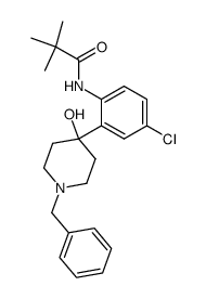 1-benzyl-4-hydroxy-4-(2-pivaloylamino-5-chlorophenyl)piperidine结构式