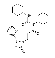 N-cyclohexyl-N-(cyclohexylcarbamoyl)-3-(2-(furan-2-yl)-4-oxoazetidin-1-yl)propanamide结构式
