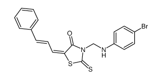 4-Thiazolidinone, 3-(((4-bromophenyl)amino)methyl)-5-(3-phenyl-2-prope nylidene)-2-thioxo- Structure