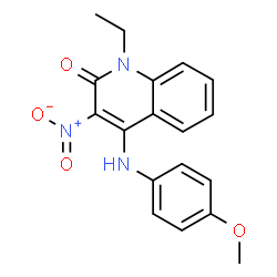 1-ethyl-4-[(4-methoxyphenyl)amino]-3-nitroquinolin-2(1H)-one结构式