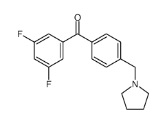 3,5-DIFLUORO-4'-PYRROLIDINOMETHYL BENZOPHENONE structure