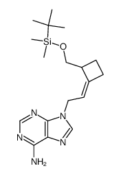 (Z)-9-{2-[2-(tert-butyl-dimethyl-silanyloxymethyl)-cyclobutylidene]-ethyl}-9H-purin-6-ylamine结构式