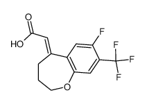 (E)-(7-fluoro-8-trifluoromethyl-3,4-dihydro-2H-benzo[b]oxepin-5-ylidene)acetic acid结构式