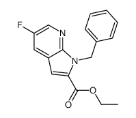 ethyl 1-benzyl-5-fluoropyrrolo[2,3-b]pyridine-2-carboxylate结构式