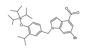 6-bromo-1-(3-isopropyl-4-triisopropylsilanyloxybenzyl)-4-nitro-1H-indole结构式
