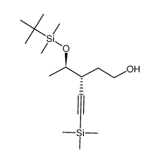 (4R)-3-[(R)-1-(tert-butyldimethylsilyloxy)-ethyl]-5-trimethylsilanyl-pent-4-yn-1-ol结构式