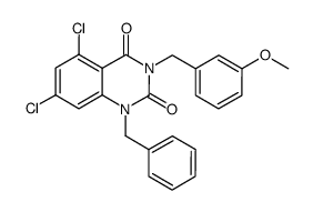 1-benzyl-5,7-dichloro-3-(3-methoxy-benzyl)-1H-quinazoline-2,4-dione Structure