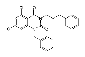 1-benzyl-5,7-dichloro-3-(3-phenyl-propyl)-1H-quinazoline-2,4-dione Structure