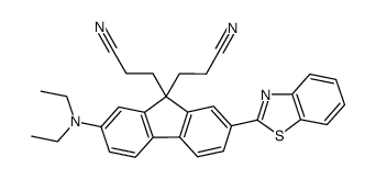 3,3'-(2-(benzo[d]thiazol-2-yl)-7-(diethylamino)-9H-fluorene-9,9-diyl)dipropanenitrile Structure