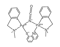 [Pd2(N,N-dimethylbenzylamine(-1H))2(μ-NCO)(μ-8-quinolinethiolate)]结构式