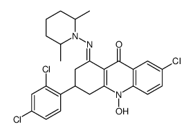 7-Chloro-3-[2,4-dichlorophenyl]-1-[[2,6-dimethyl-1-piperidinyl]imino]- 1,3,4,10-tetrahydro-10-hydroxy-9(2H)-acridinone结构式