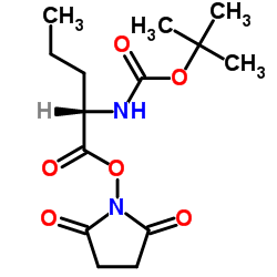 Boc-L-正缬氨酸羟基琥珀酰亚胺酯结构式
