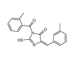 (5Z)-3-(2-methylbenzoyl)-5-[(3-methylphenyl)methylidene]-2-sulfanylideneimidazolidin-4-one Structure