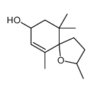 2,6,6,10-tetramethyl-1-oxaspiro[4.5]dec-9-en-8-ol结构式
