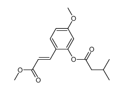(E)-5-methoxy-2-(3-methoxy-3-oxoprop-1-en-1-yl)phenyl 3-methylbutanoate结构式