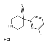 4-(6-FLUOROPYRIDIN-2-YL)PIPERIDINE-4-CARBONITRILE HCL Structure