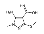 5-amino-1-methyl-3-methylsulfanylpyrazole-4-carboxamide Structure