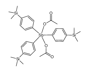 tris(4-(trimethylsilyl)phenyl)-5-stibanediyl diacetate Structure