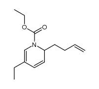 N-Ethoxycarbonyl-2-(3-butenyl)-5-ethyl-1,2-dihydropyridine结构式