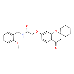 N-(2-Methoxybenzyl)-2-[(4-oxo-3,4-dihydrospiro[chromene-2,1'-cyclohexan]-7-yl)oxy]acetamide structure