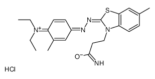 3-(3-amino-3-oxopropyl)-2-[[4-(diethylamino)-m-tolyl]azo]-6-methylbenzothiazolium chloride Structure