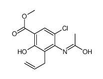 methyl 4-acetamido-5-chloro-2-hydroxy-3-prop-2-enylbenzoate Structure