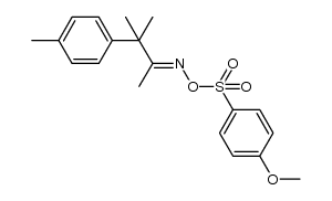 3-methyl-3-(p-tolyl)butan-2-one O-((4-methoxyphenyl)sulfonyl) oxime结构式