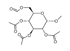 methyl 2,3,4-tri-O-acetyl-6-O-formyl-α-D-glucopyranoside Structure