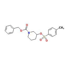 Benzyl 3-{[(4-methylphenyl)sulfonyl]oxy}-1-piperidinecarboxylate结构式