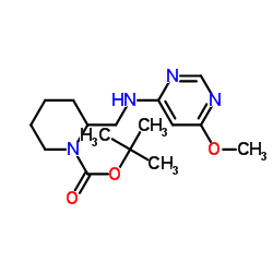 tert-butyl 2-[[(6-methoxypyrimidin-4-yl)amino]methyl]piperidine-1-carboxylate结构式