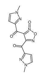 3,4-Bis(1-methyl-3-pyrazoloyl)furoxan结构式