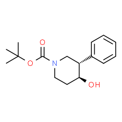 (3S,4S)-叔-丁基 4-羟基-3-苯基哌啶-1-甲酸基酯结构式