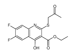 ethyl 6,7-difluoro-4-hydroxy-2-(2-oxopropyl)thio-3-carboxylate结构式