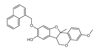 (6aS,11aS)-3-methoxy-11a-methyl-9-(naphthalen-1-ylmethoxy)-6,6a-dihydro-[1]benzofuro[3,2-c]chromen-8-ol Structure