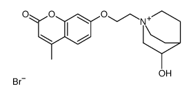 7-[2-(3-hydroxy-1-azoniabicyclo[2.2.2]octan-1-yl)ethoxy]-4-methylchromen-2-one,bromide Structure