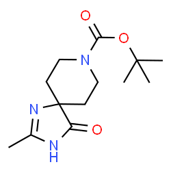 tert-Butyl 2-methyl-4-oxo-1,3,8-triazaspiro[4.5]dec-1-ene-8-carboxylate结构式