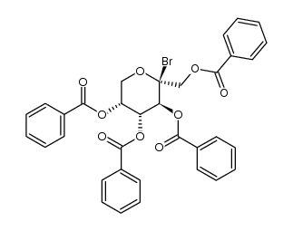 1,3,4,5-tetra-O-benzoyl-β-D-fructopyranosyl bromide Structure