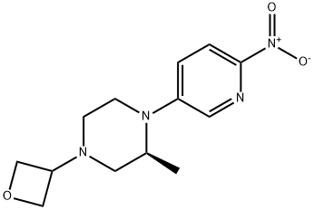 (S)-2-methyl-1-(6-nitropyridin-3-yl)-4-(oxetan-3-yl)piperazine Structure