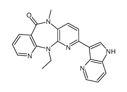 11-ethyl-5-methyl-2-(1H-pyrrolo[3,2-b]pyridin-3-yl)dipyrido[2,3-b:2',4'-f][1,4]diazepin-6-one结构式